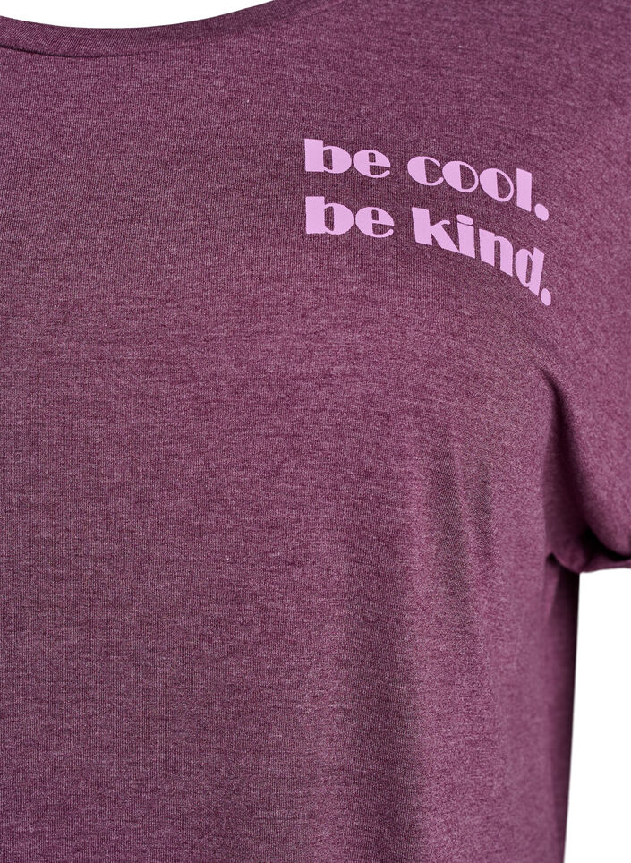 Kortærmet natkjole med tekstprint, Mauve Wine Mel Cool, Packshot image number 2