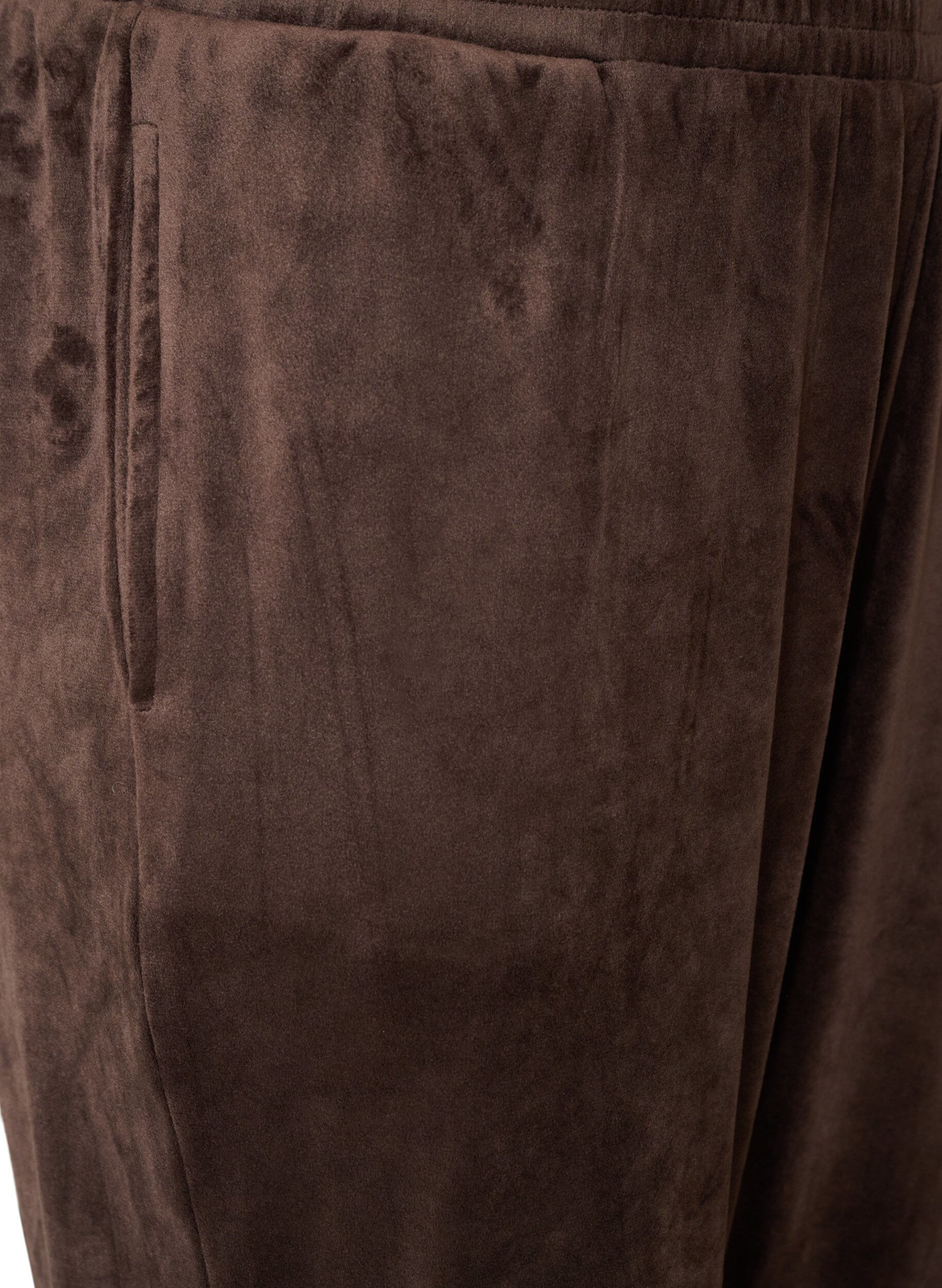 ZizziL&oslash;se bukser i velour, Brun, Packshot image number 2
