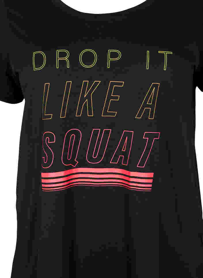 Trænings t-shirt med print, Black w. Drop It, Packshot image number 2