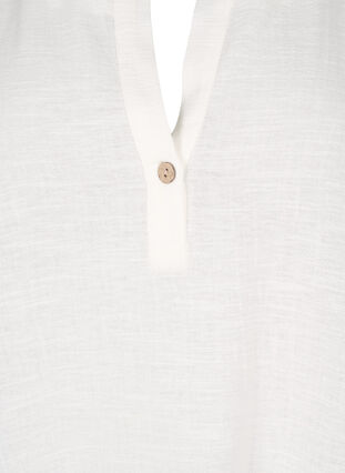 3/4 ærmet tunika i bomuldmix med hør, Off-White, Packshot image number 2