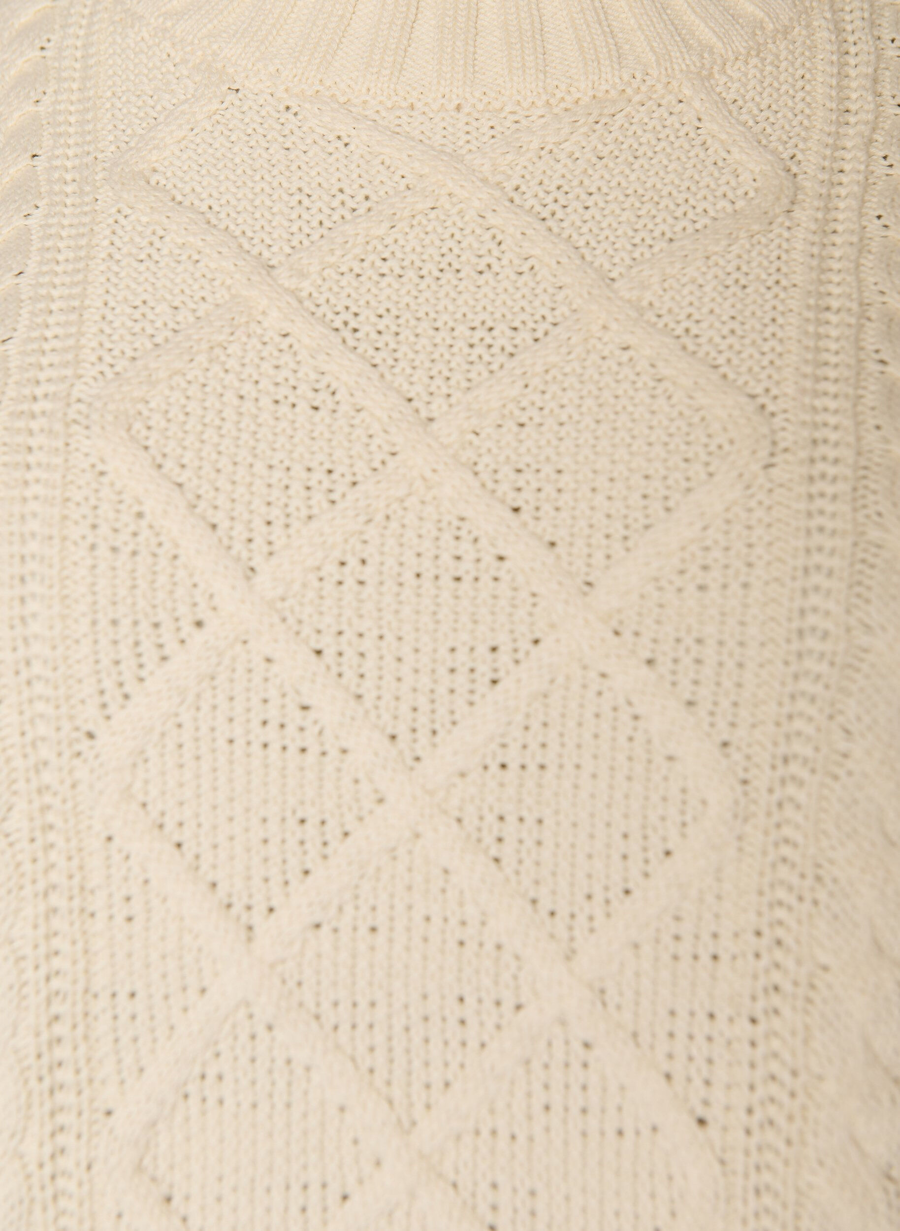ZizziStrikbluse med kabelstrikket m&oslash;nster, Vanilla, Packshot image number 2