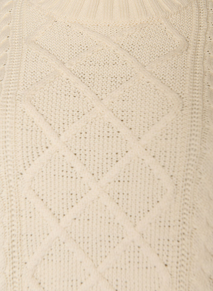 Strikbluse med kabelstrikket m&oslash;nster, Vanilla, Packshot image number 2