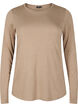 Lang&aelig;rmet bluse i uld og viskose, Brun, Packshot image number 0