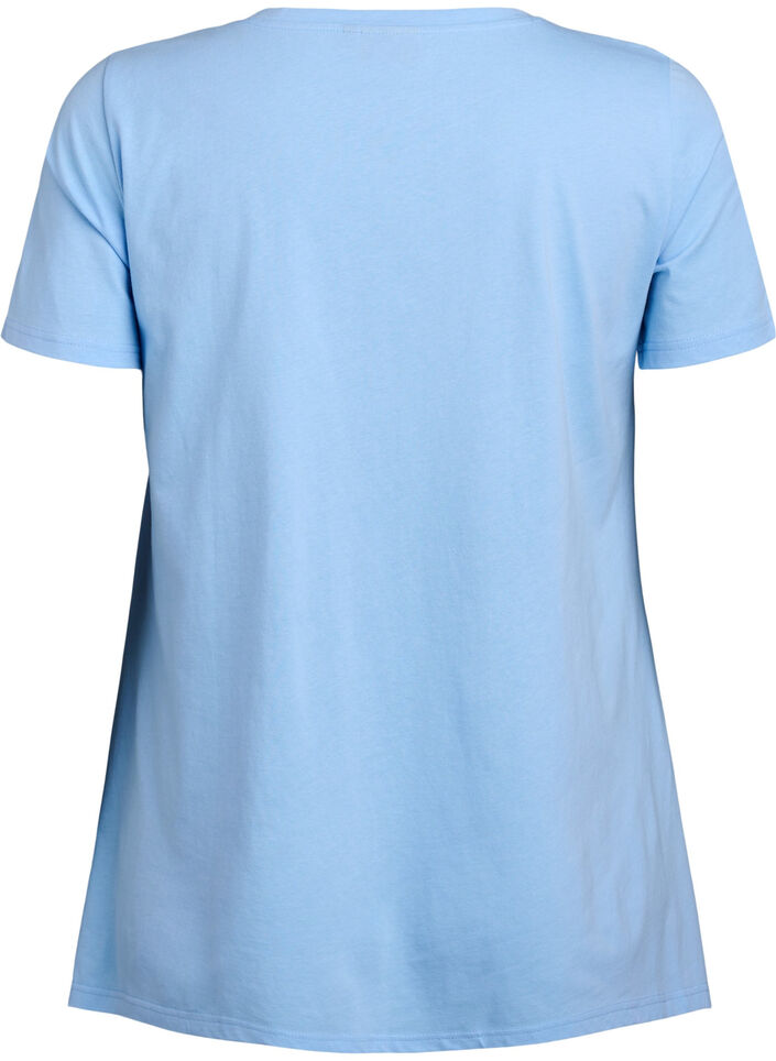 T-shirt med rund hals og A-facon, Bl&aring;, Packshot image number 1