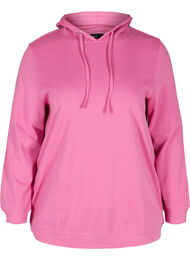 Sweatshirt med hætte og ribkanter, Phlox Pink