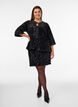 Cardigan med pailletter og 3/4-&aelig;rmer, Sort, Model image number 1