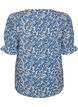 Bluse i bomuld med firkantet udsk&aelig;ring, Bl&aring;, Packshot image number 1