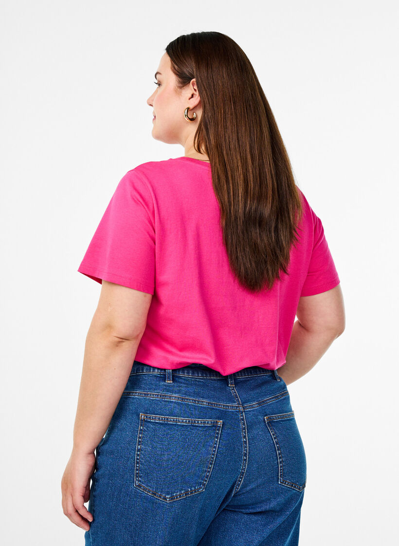 Bomulds t-shirt med motiv, Raspb. w. Strawberry, Model image number 1