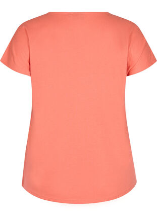T-shirt i bomuldsmix, Living Coral, Packshot image number 1