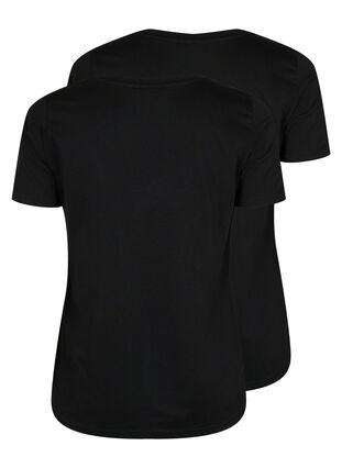 2-pak t-shirt med v-udskæring, Black / Black, Packshot image number 1