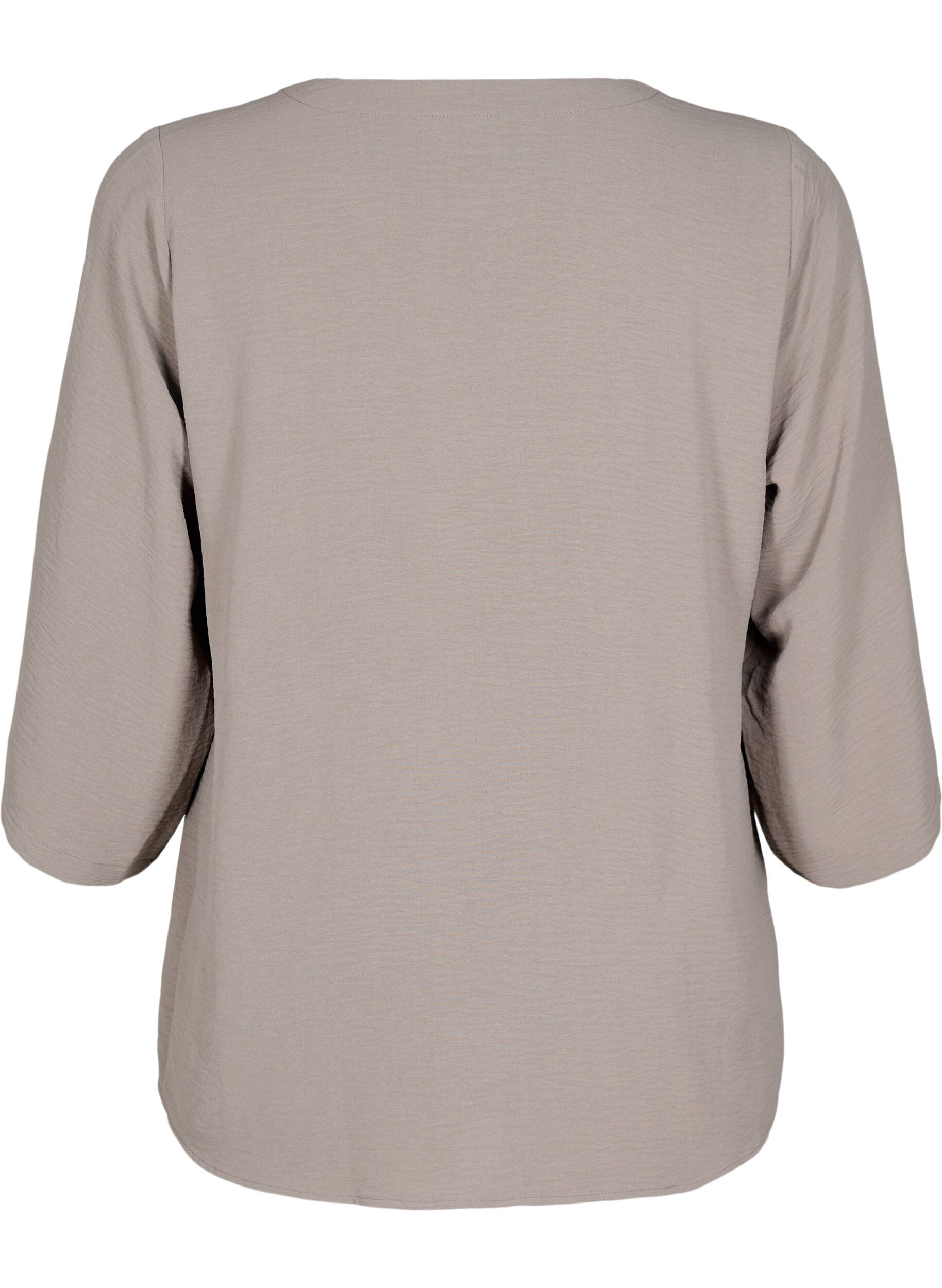 Zizzi FLASH - Bluse med 3/4 &aelig;rmer, Beige, Packshot image number 1