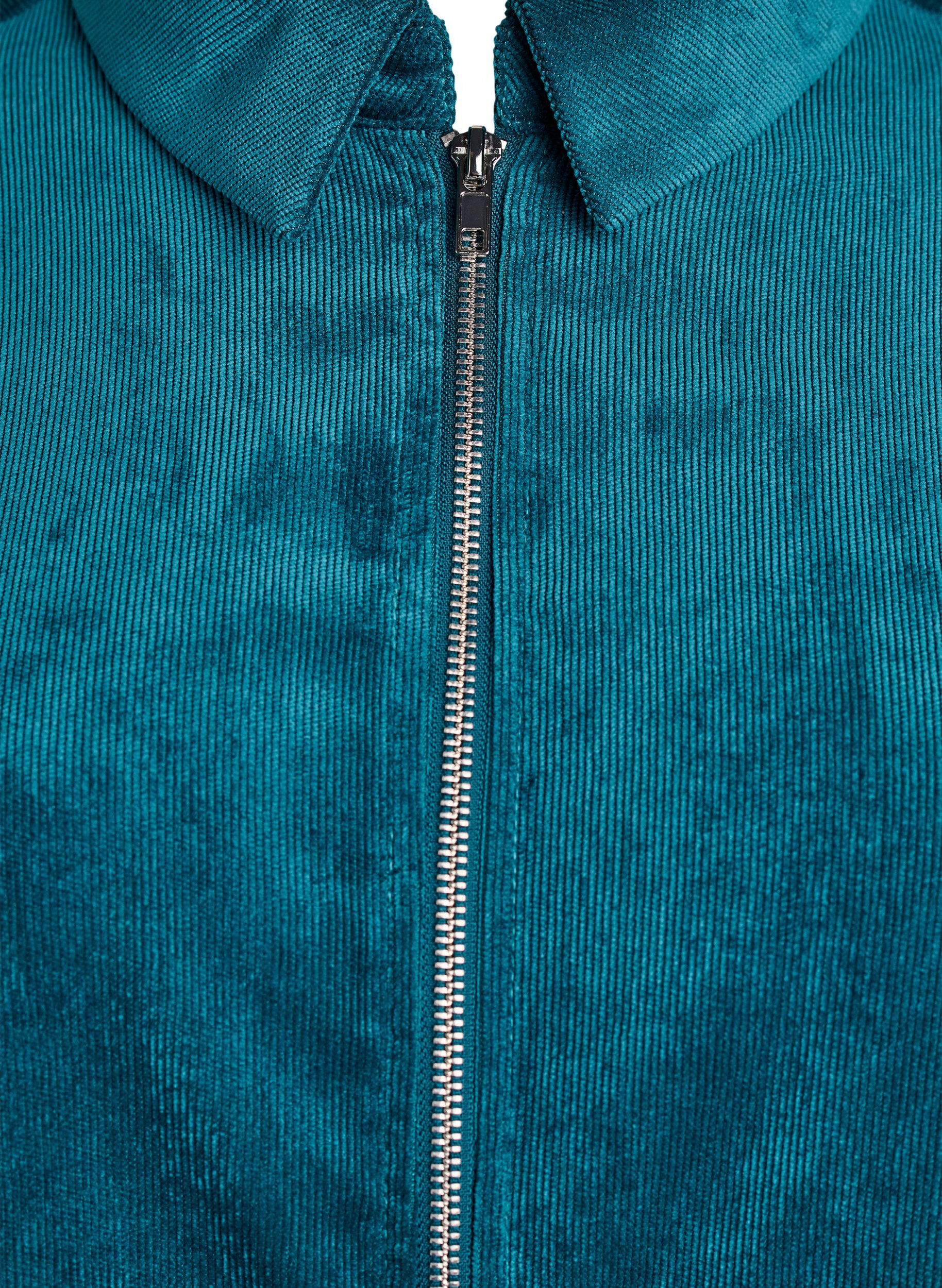 Zizzi Fl&oslash;jlskjole med lynl&aring;s og 3/4 &aelig;rmer, Gr&oslash;n, Packshot image number 2