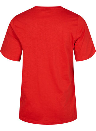 Kortærmet basis t-shirt med v-hals, Flame Scarlet, Packshot image number 1