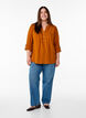 Bluse i bomuldsmusselin med broderi anglaise, Orange, Model image number 1