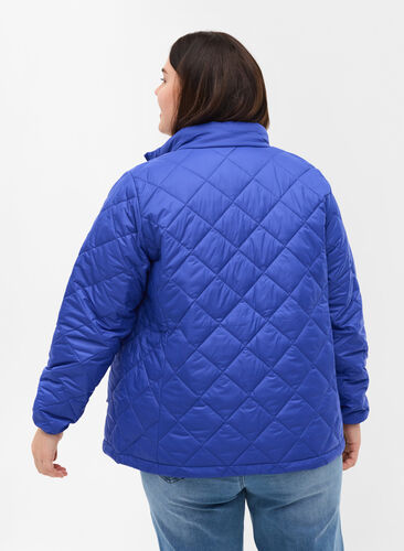 Quiltet letvægts jakke med lynlås og lommer , Dazzling Blue, Model image number 1