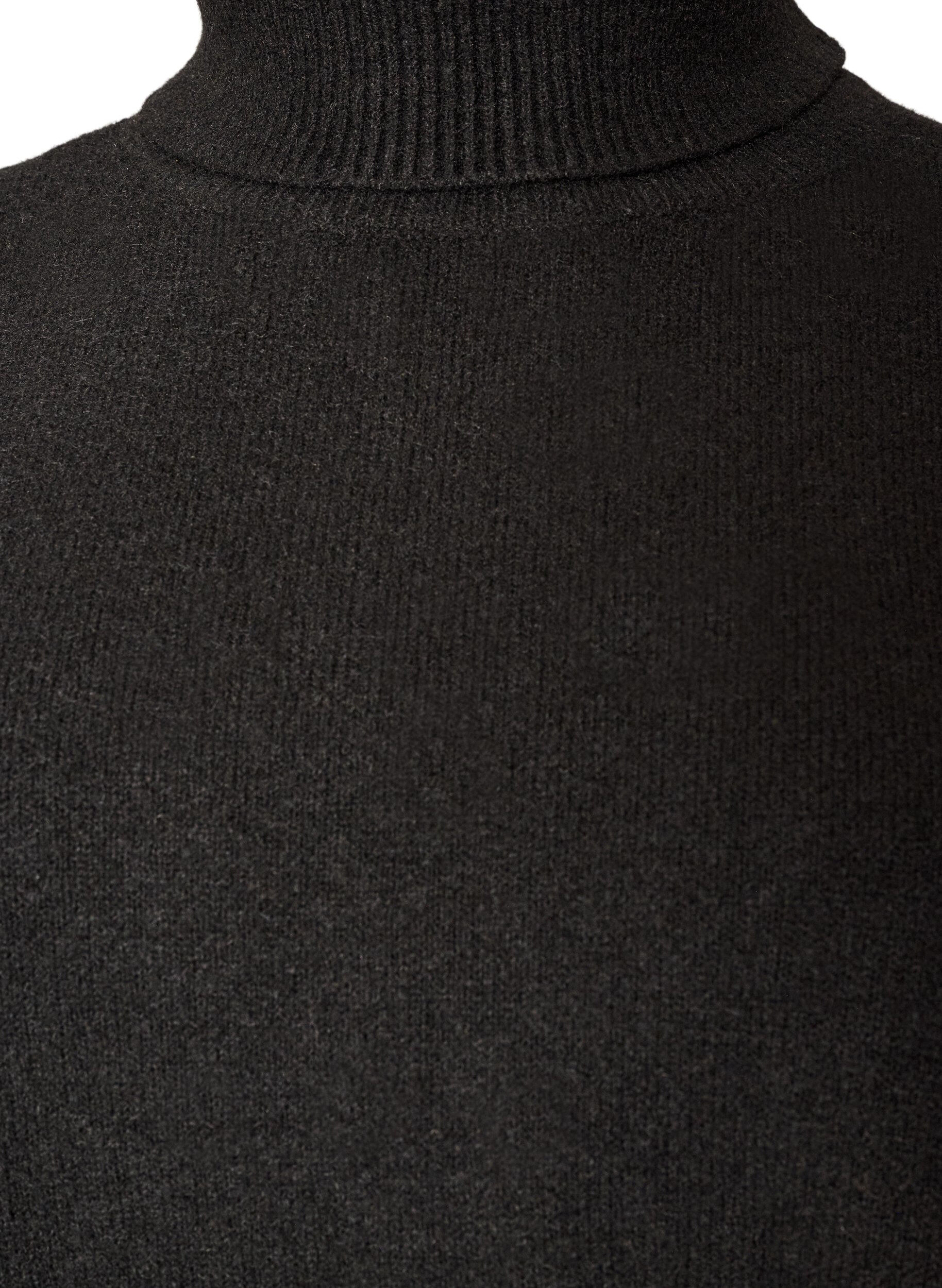 ZizziStrikvest med rullekrave, Sort, Packshot image number 2