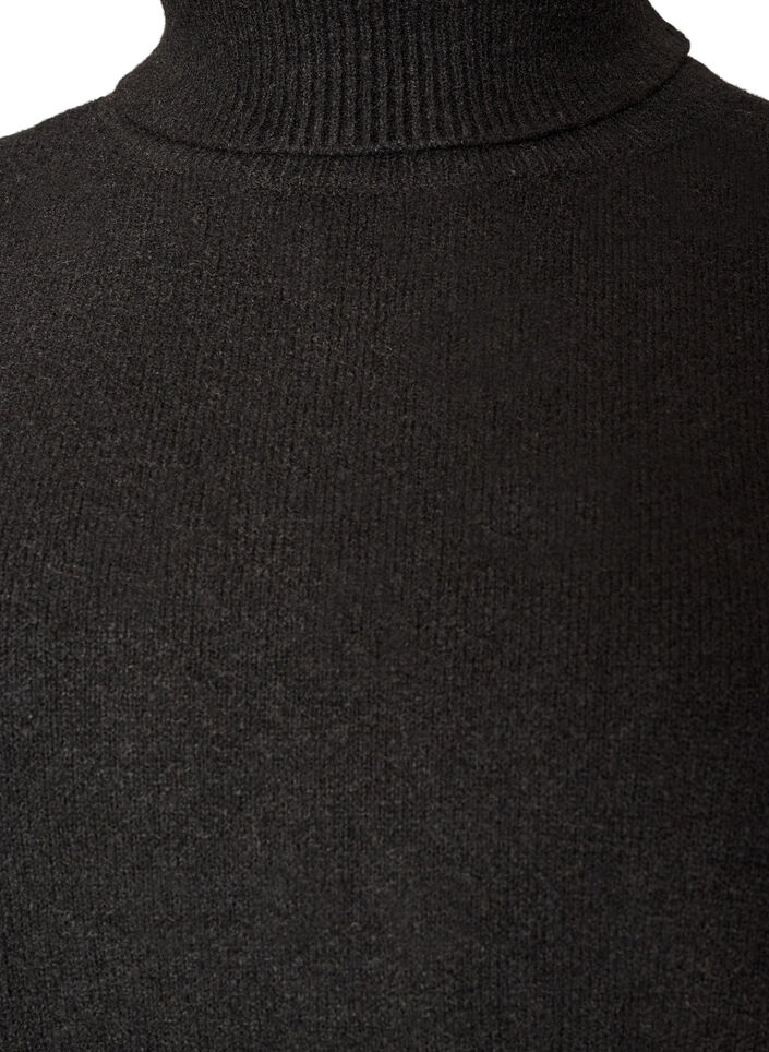 Strikvest med rullekrave, Sort, Packshot image number 2