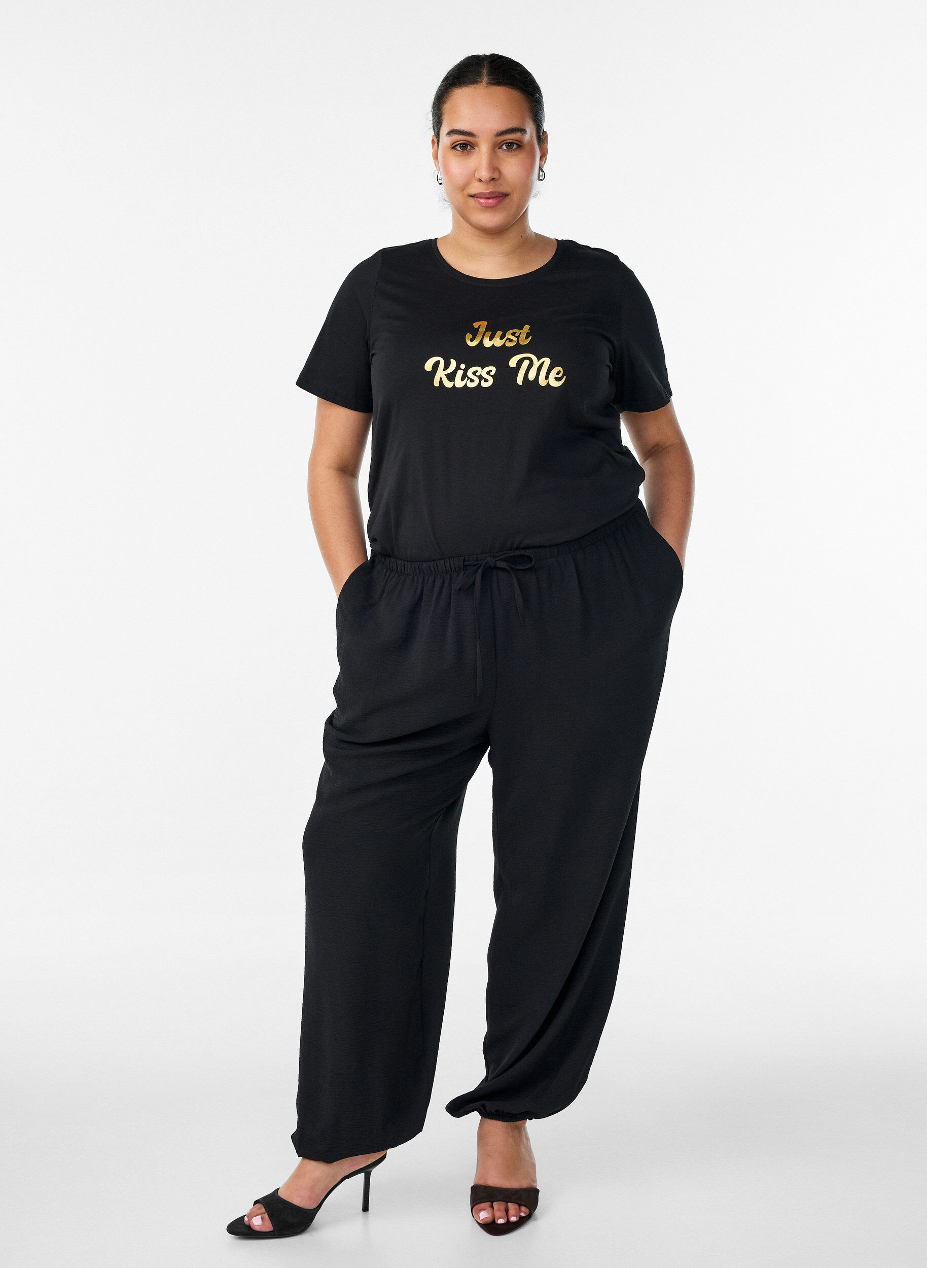 ZizziT-shirt med motiv, Sort, Model image number 1