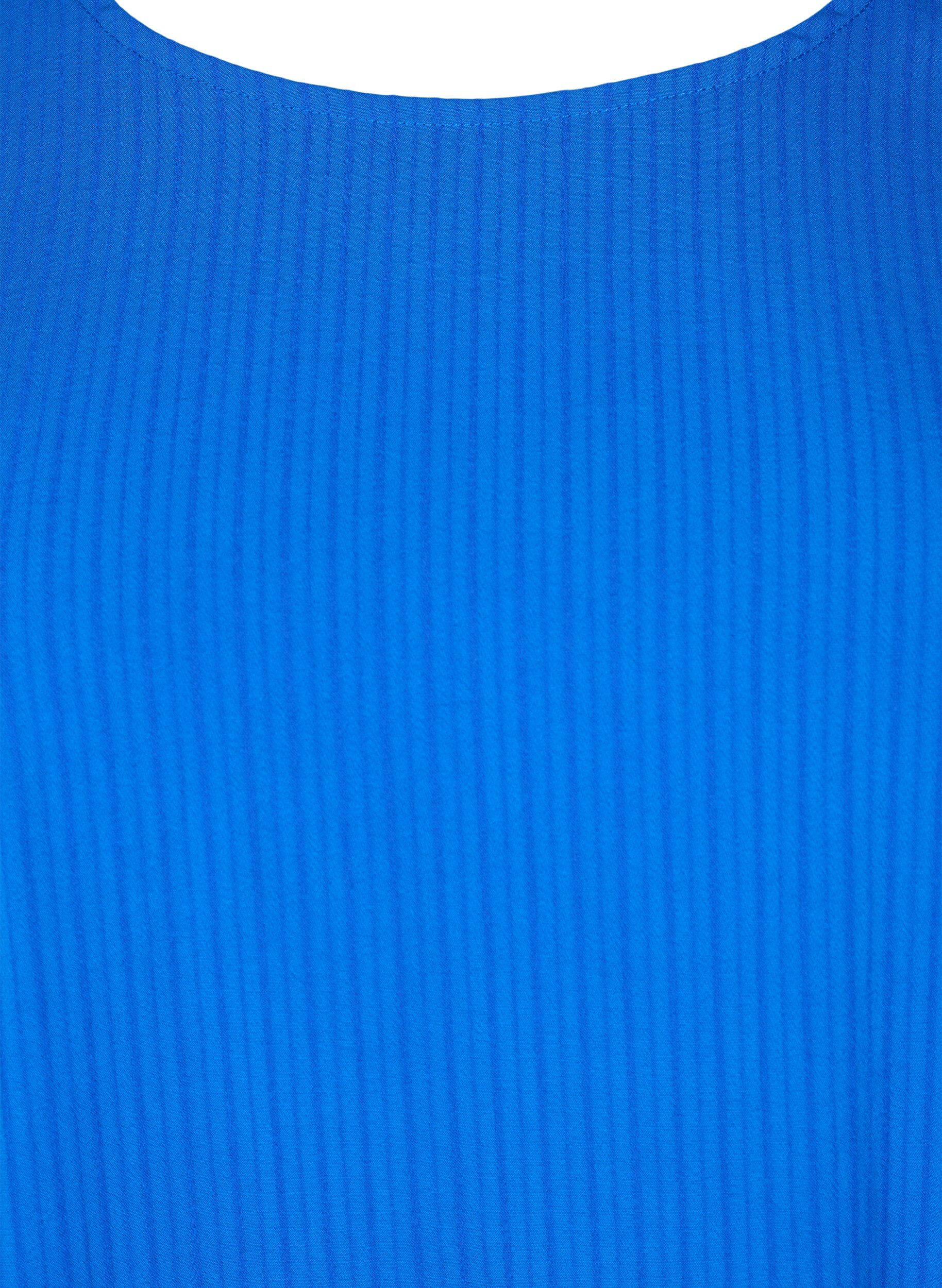 Zizzi Kort&aelig;rmet bluse i viskose med bindeb&aring;nd, Princess Blue, Packshot image number 2