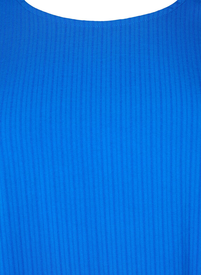 Kortærmet bluse i viskose med bindebånd, Princess Blue, Packshot image number 2