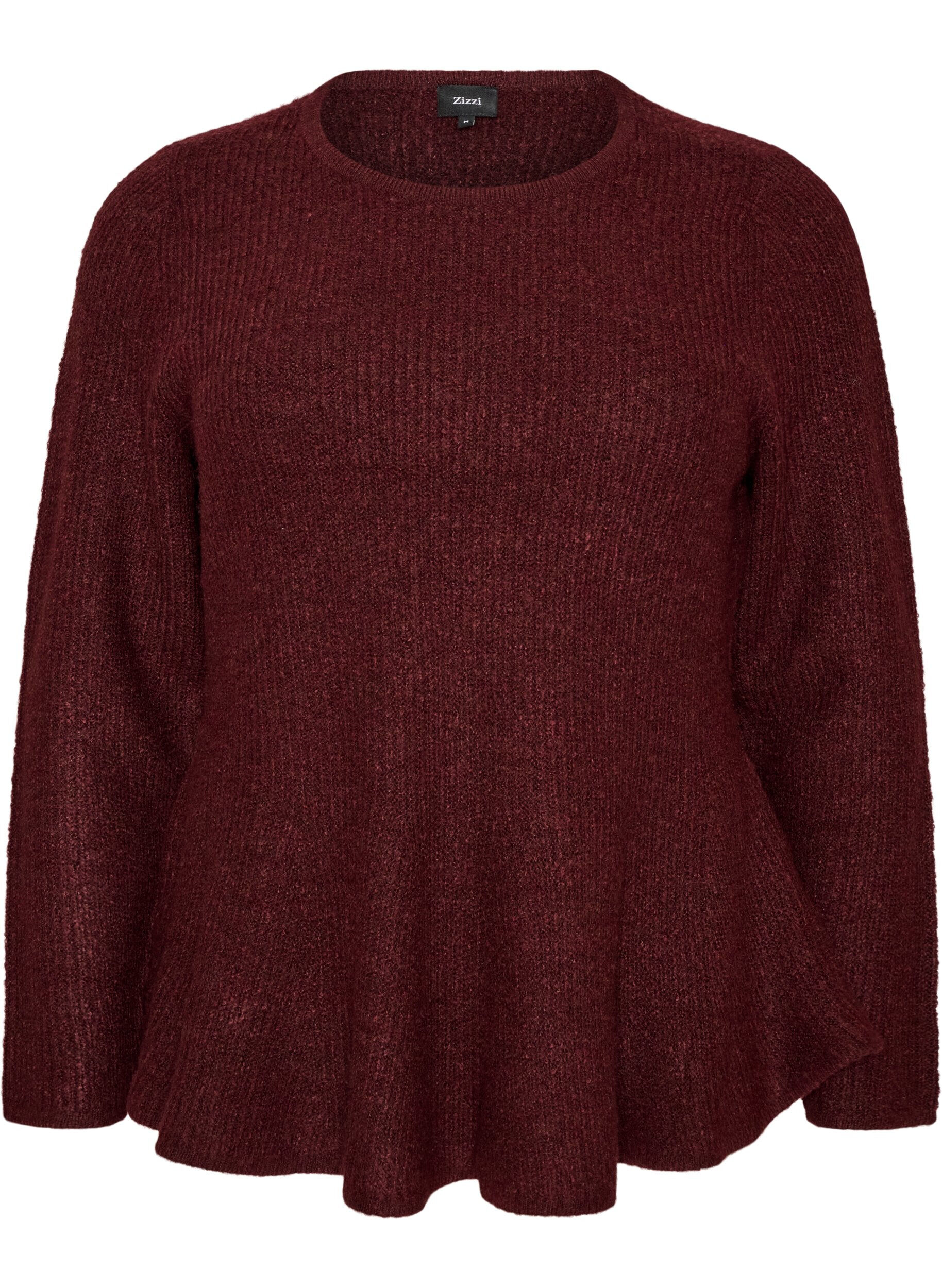 ZizziStrikbluse med A-form, R&oslash;d, Packshot image number 0