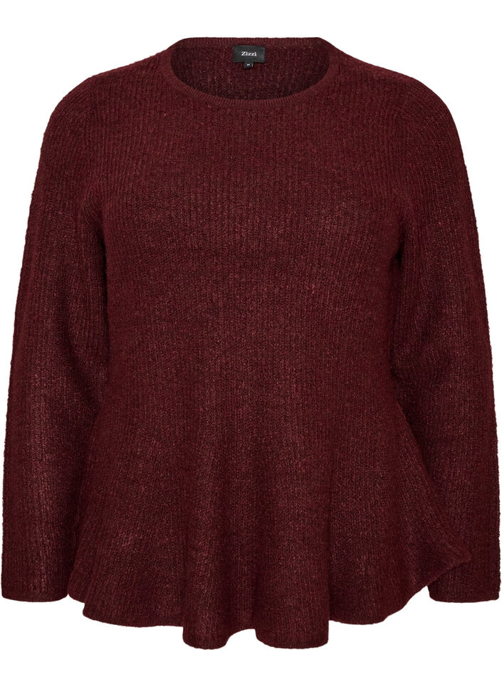 Strikbluse med A-form, R&oslash;d, Packshot image number 0
