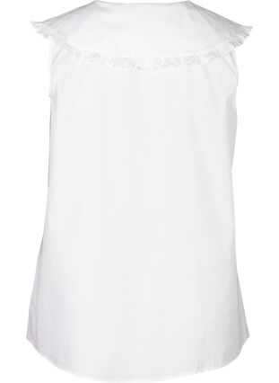 Ærmeløs skjorte med stor krave, Bright White, Packshot image number 1