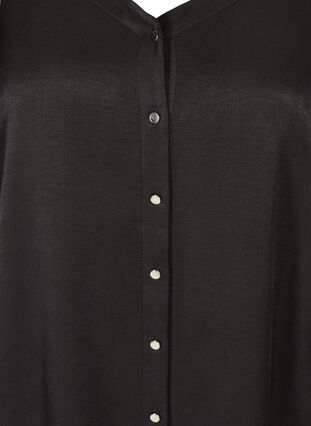 Tunika med knapper og 3/4 ærmer, Black, Packshot image number 2