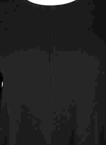 Strikbluse med rund hals i bomuldsblanding, Black, Packshot image number 2