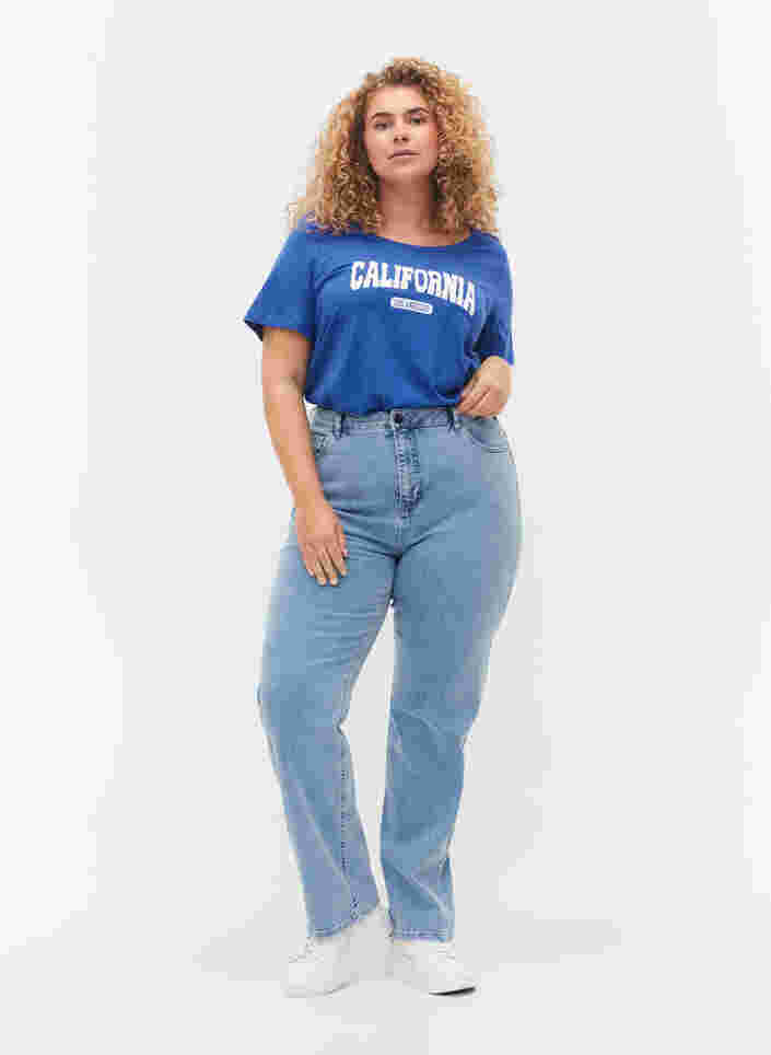 Ekstra højtaljet Megan jeans , Light blue, Model