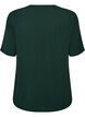 Kort&aelig;rmet v&aelig;vet bluse med rund hals, Gr&oslash;n, Packshot image number 1