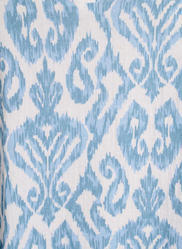 Kort kjole i bomuldsmusselin med A-facon, Vanilla, Packshot image number 3