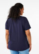 Ensfarvet basis t-shirt i bomuld, Bl&aring;, Model image number 2