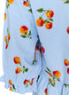 Bomuldsbluse med tomatprint og peplum, Bl&aring;, Packshot image number 3