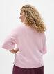 L&oslash;s strikbluse med korte &aelig;rmer, Lyser&oslash;d, Model image number 2