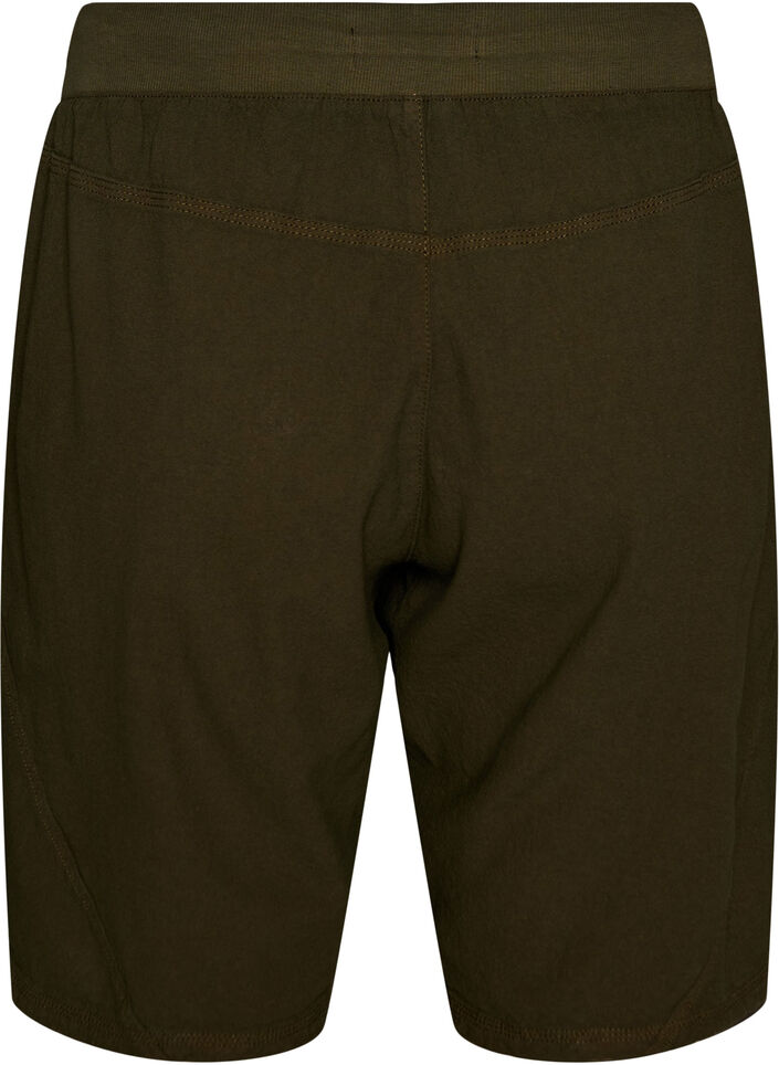 L&oslash;se shorts i bomuld med lommer, Gr&oslash;n, Packshot image number 1