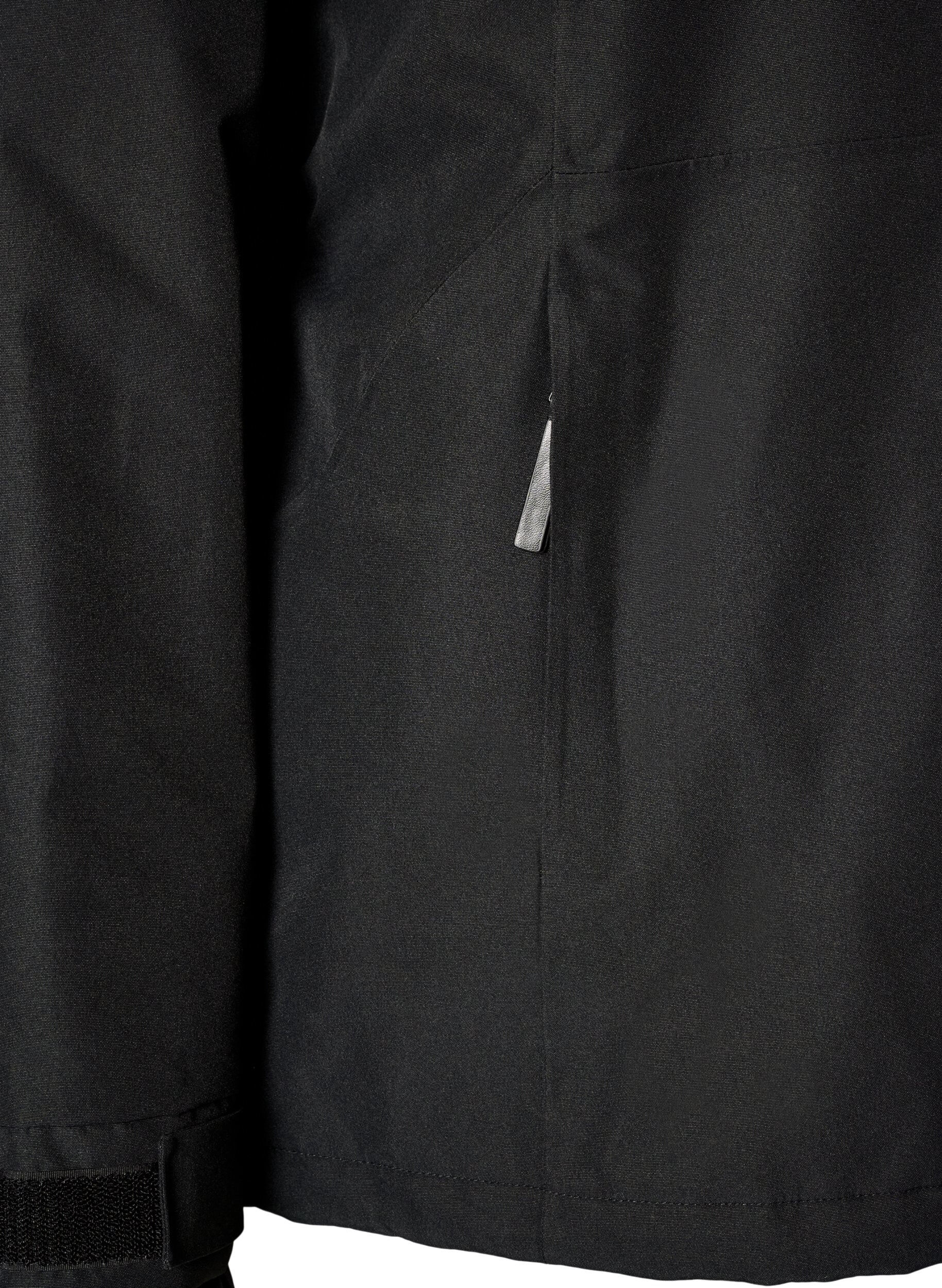 ZizziSkijakke med h&aelig;tte og lynl&aring;slommer, Sort, Packshot image number 3