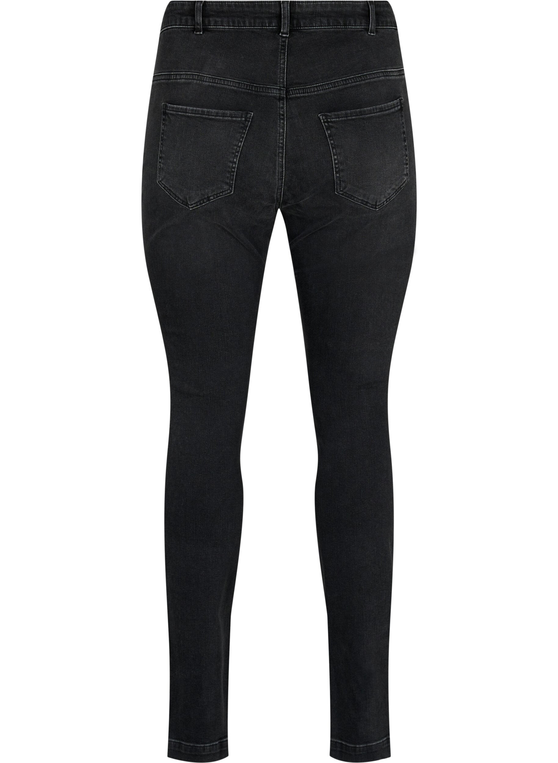 Zizzi H&oslash;jtaljede Amy jeans med similisten, Grey Denim, Packshot image number 1