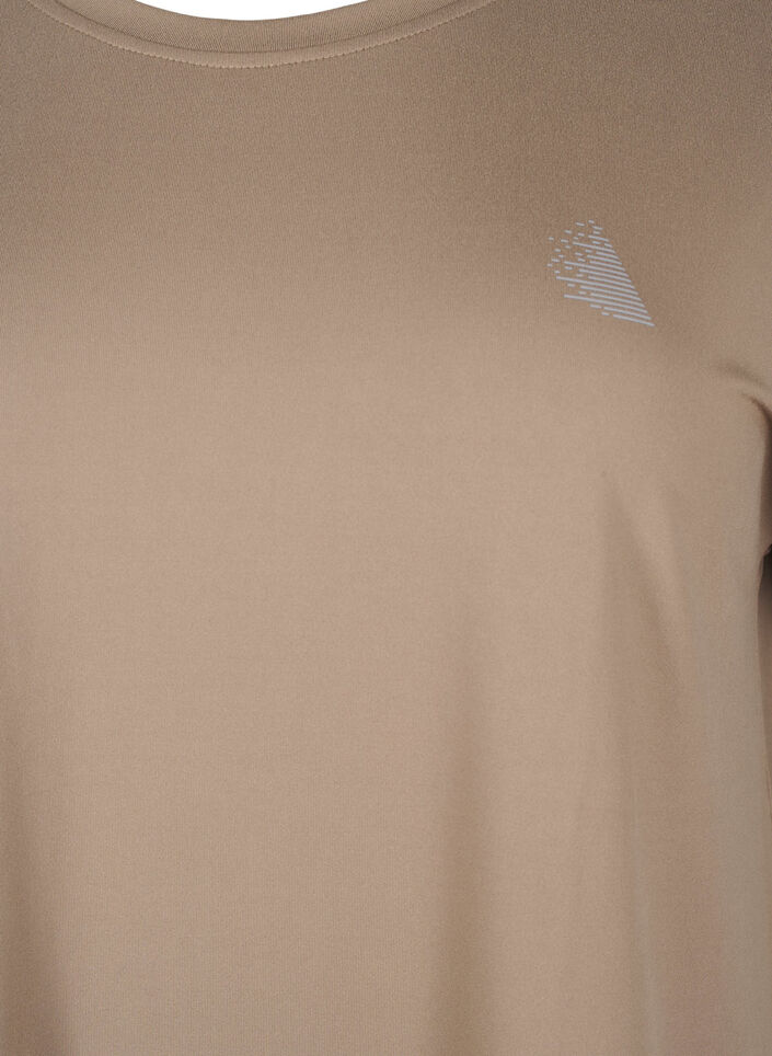 Ensfarvet trænings t-shirt, Beige, Packshot image number 2