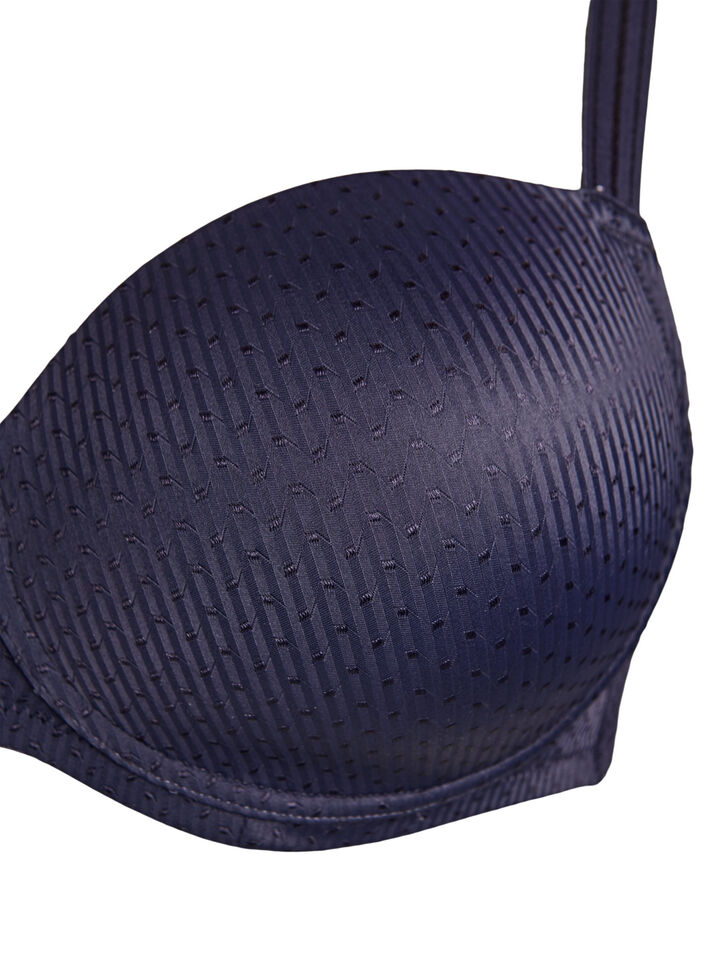 Formstøbt bøjle-bh med mønster, Blå, Packshot image number 2