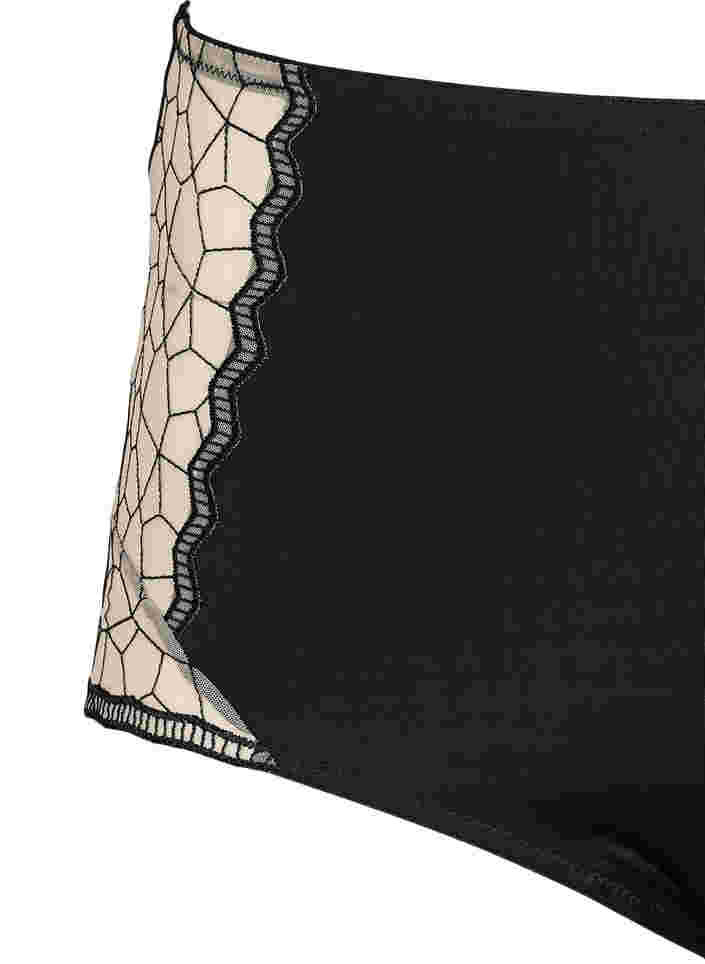 Trusse med høj talje og mønster, Black, Packshot image number 2