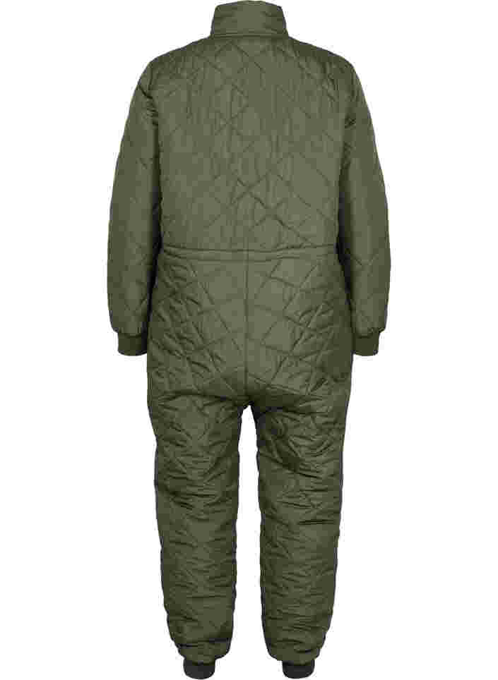 Quiltet termo jumpsuit med justerbar talje, Forest Night, Packshot image number 1