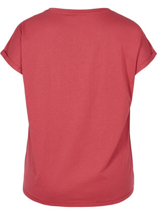 Kortærmet t-shirt i bomuld, Earth Red, Packshot image number 1