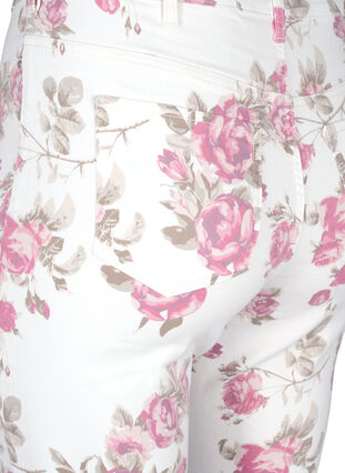 Super slim Amy jeans med blomsterprint, White R.AOP, Packshot image number 3