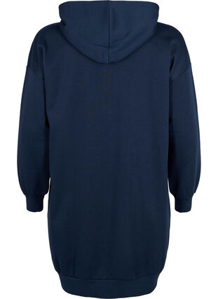 Sweatkjole med hætte og lynlås, Navy Blazer, Packshot image number 1