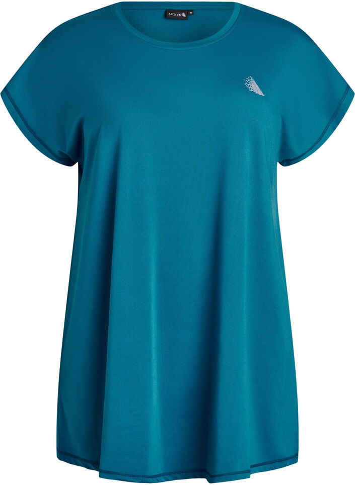 Lang tr&aelig;nings t-shirt, Bl&aring;, Packshot image number 0