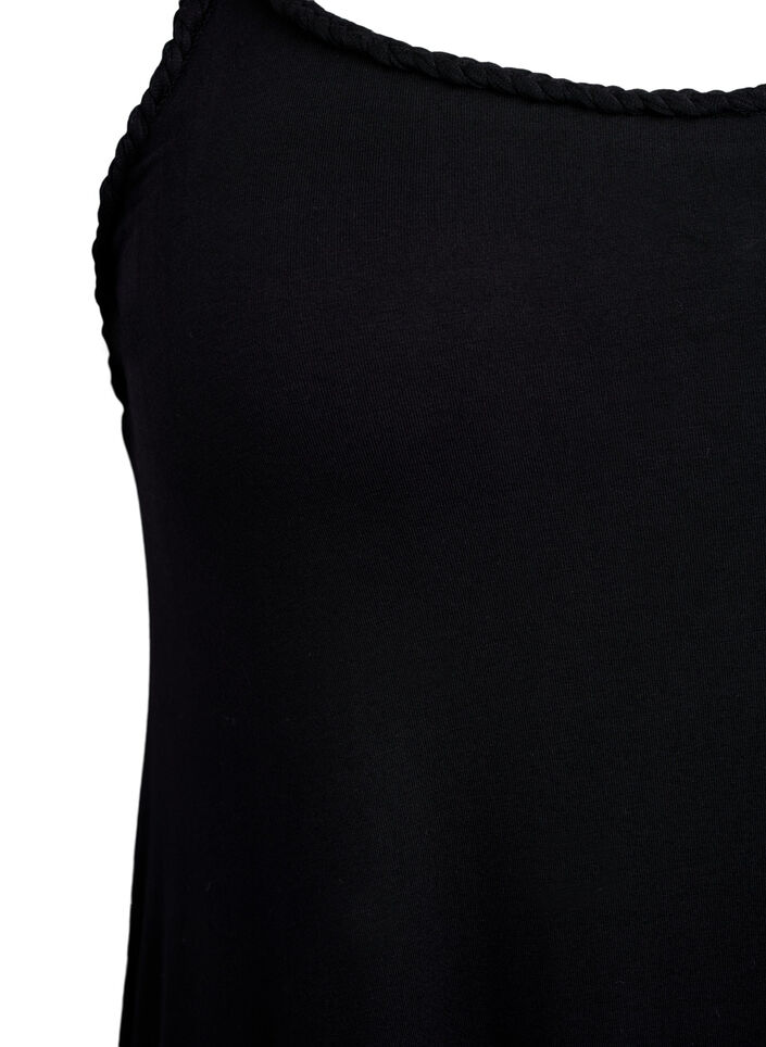 Strandkjole i viskose med flettede stropper, Sort, Packshot image number 2