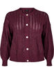 Strikket cardigan med hulm&oslash;nster, M&oslash;rk Bordeaux, Packshot image number 0