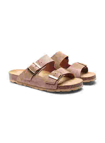 Læder sandal med bred pasform, Woody, Packshot image number 3