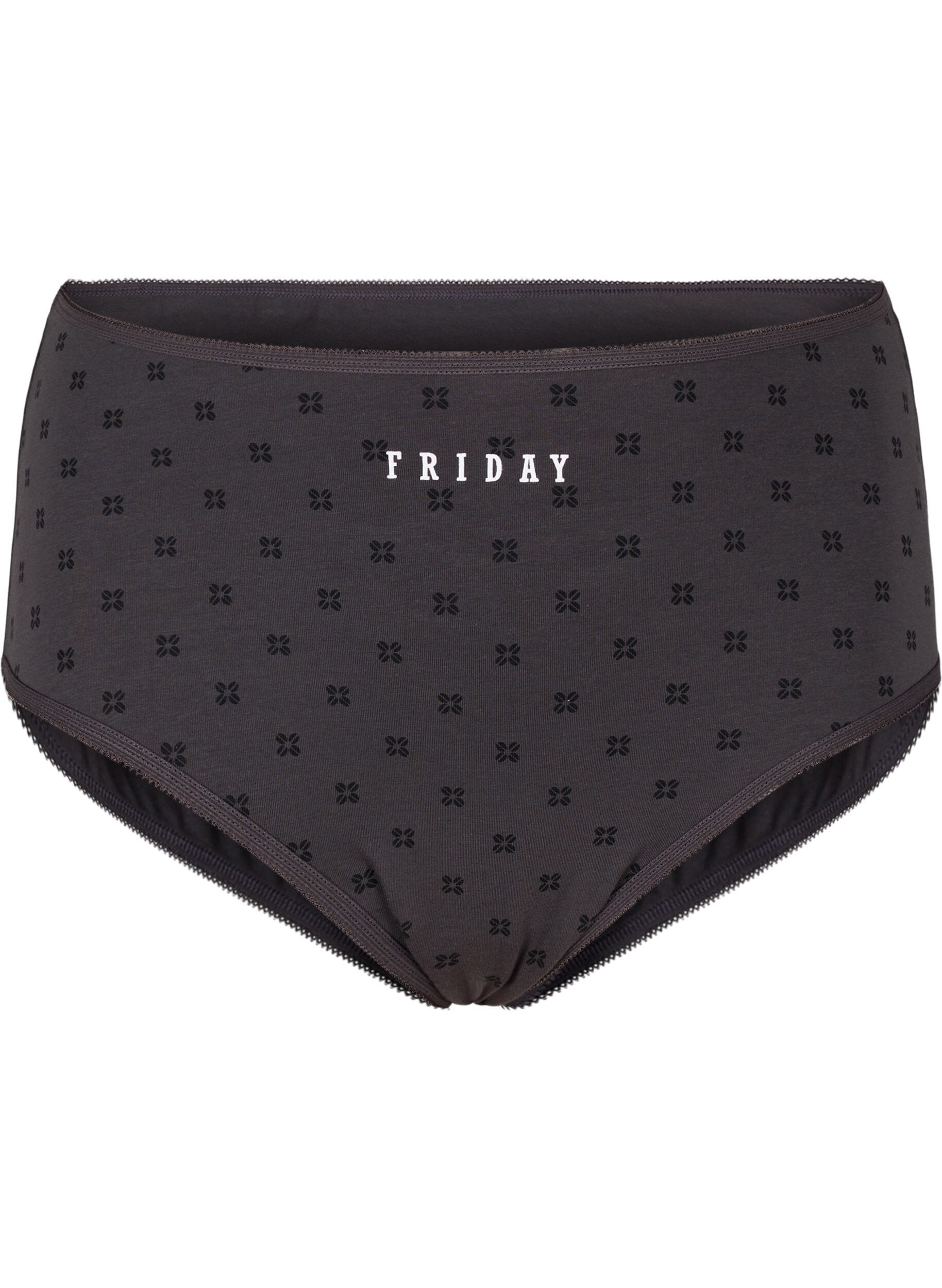 Zizzi 7-pak hipster trusse med regul&aelig;r talje, M&oslash;rk Bordeaux, Packshot image number 3